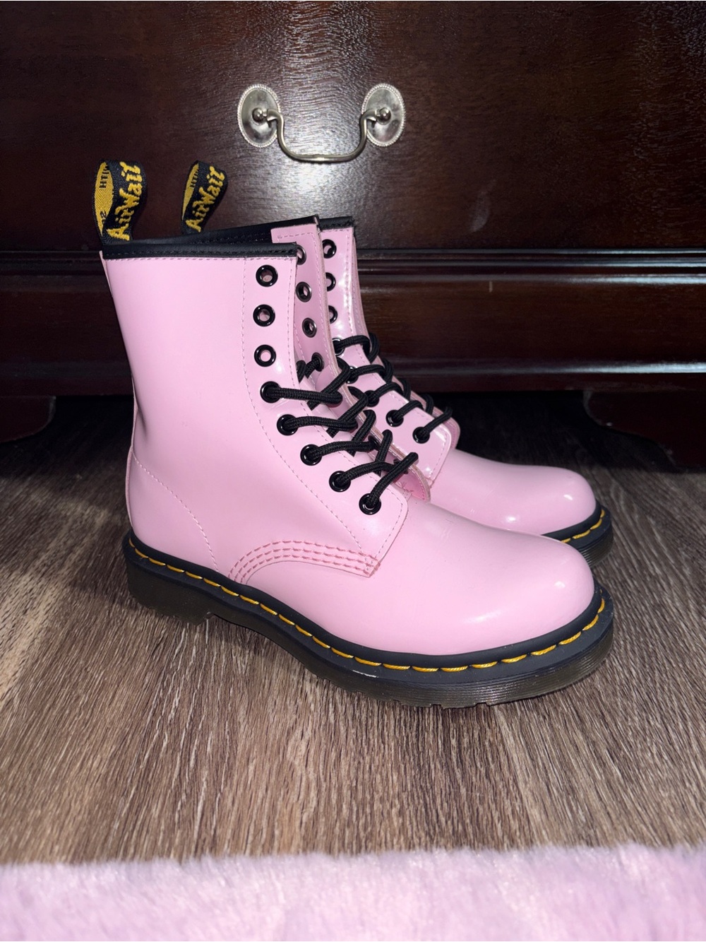 Dr. Martens Pink 1460 Smooth Leather Lace-Up Boot